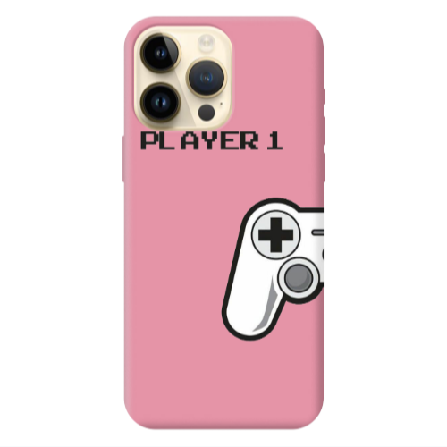 Apple iPhone 13 Pro Max Player 1 Pink Colored Silicone TPU Θήκη