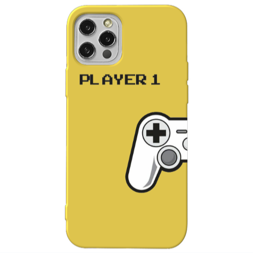 Apple iPhone 12 Pro Player 1 Yellow Colored Silicone TPU Θήκη