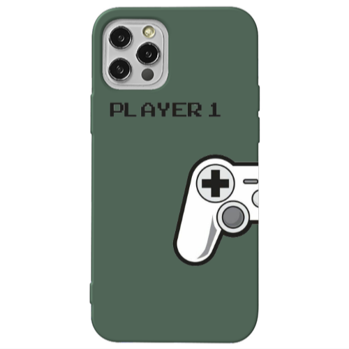 Apple iPhone 12 Pro Player 1 Dark Green Colored Silicone TPU Θήκη