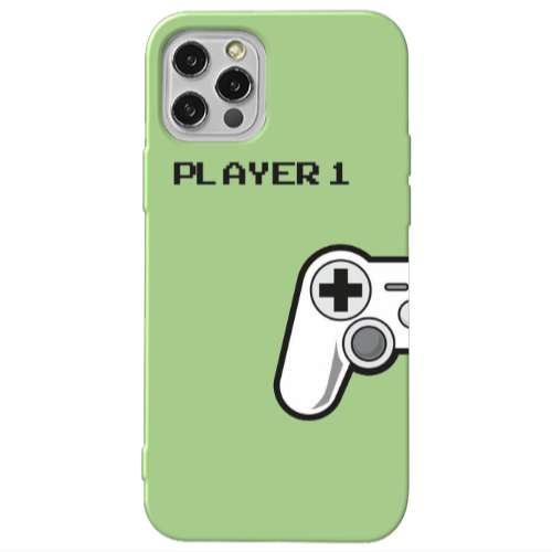 Apple iPhone 12 Pro Player 1 Light Green Colored Silicone TPU Θήκη