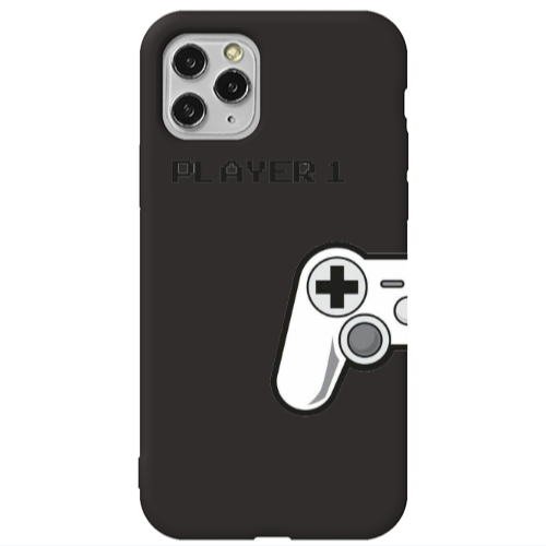 Apple iPhone 11 Pro Max Player 1 Black Colored Silicone TPU Θήκη