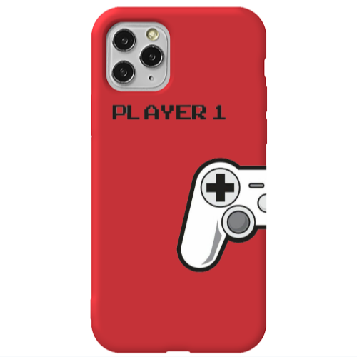 Apple iPhone 11 Pro Max Player 1 Red Colored Silicone TPU Θήκη