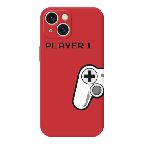 Apple iPhone 15 Player 1 Red Colored Silicone TPU Θήκη