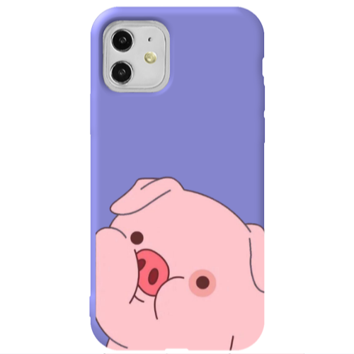 Apple iPhone 11  Piggy 2 Purple Colored Silicone TPU Θήκη