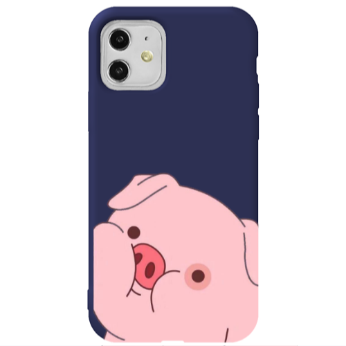 Apple iPhone 11  Piggy 2 Dark blue Colored Silicone TPU Θήκη