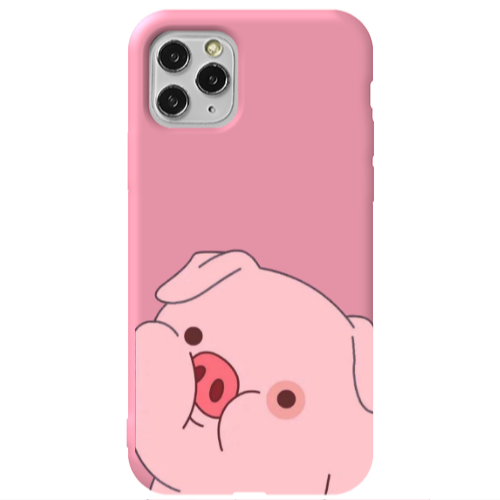 Apple iPhone 11 Pro Piggy 2 Pink Colored Silicone TPU Θήκη