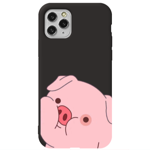 Apple iPhone 11 Pro Piggy 2 Black Colored Silicone TPU Θήκη