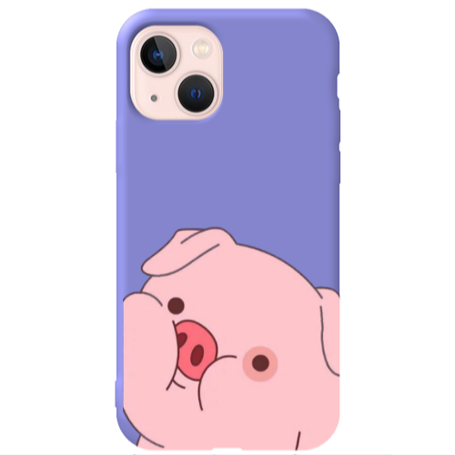 Apple iPhone 13 Piggy 2 Purple Colored Silicone TPU Θήκη