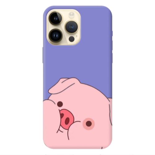 Apple iPhone 13 Pro Max Piggy 2 Purple Colored Silicone TPU Θήκη