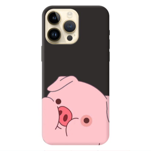 Apple iPhone 13 Pro Max Piggy 2 Black Colored Silicone TPU Θήκη