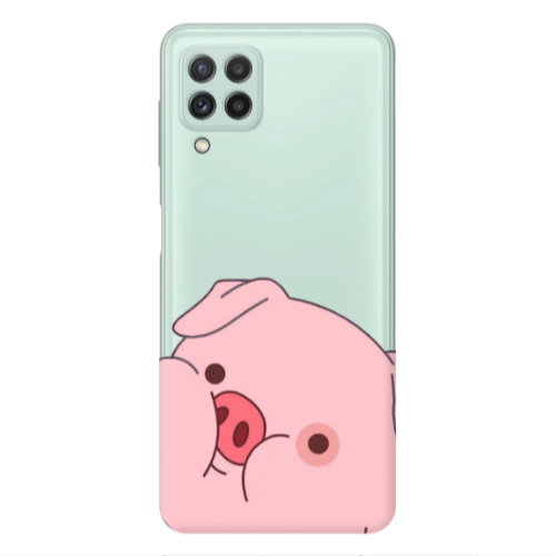 Samsung A22 4G Piggy 2 Transparent Silicone TPU Θήκη
