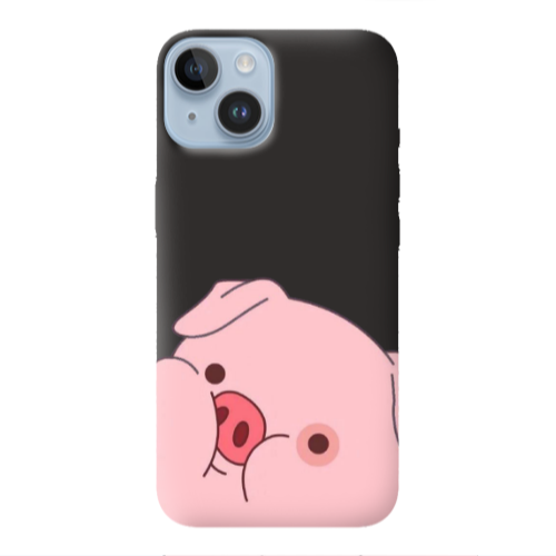 Apple iPhone 14  Piggy 2 Black Colored Silicone TPU Θήκη