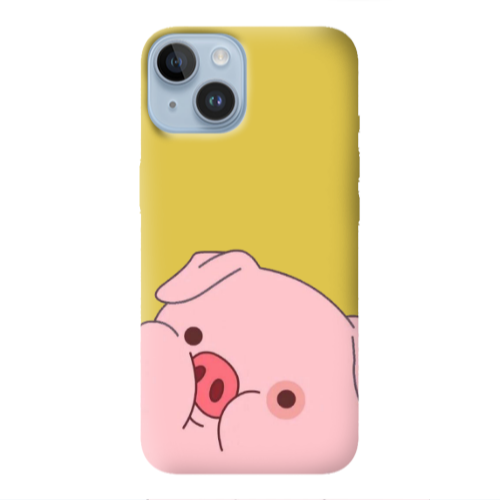 Apple iPhone 14 Plus Piggy 2 Yellow Colored Silicone TPU Θήκη