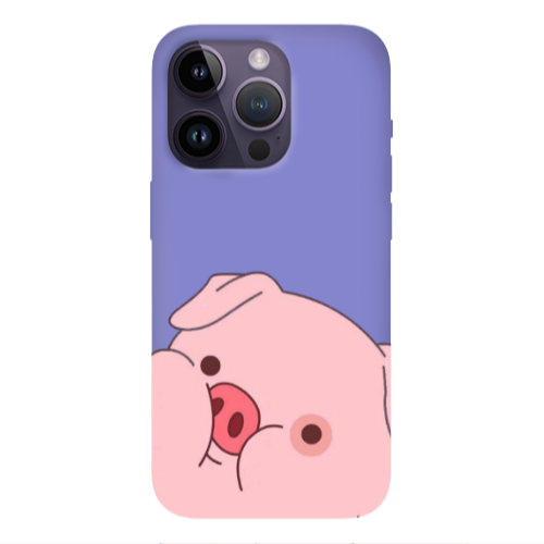 Apple iPhone 14 Pro  Piggy 2 Purple Colored Silicone TPU Θήκη