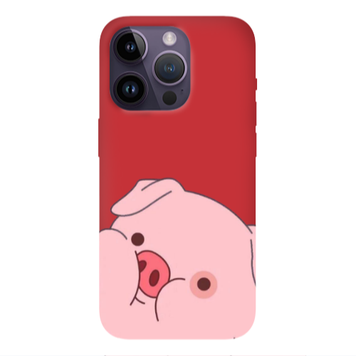Apple iPhone 14 Pro  Piggy 2 Red Colored Silicone TPU Θήκη
