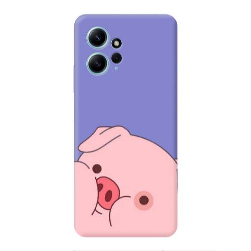 Xiaomi Redmi Note 12 4G Piggy 2 Purple Colored Silicone TPU Θήκη
