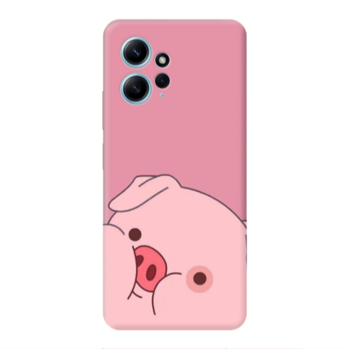 Xiaomi Redmi Note 12 4G Piggy 2 Pink Colored Silicone TPU Θήκη