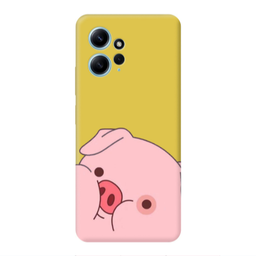 Xiaomi Redmi Note 12 4G Piggy 2 Yellow Colored Silicone TPU Θήκη