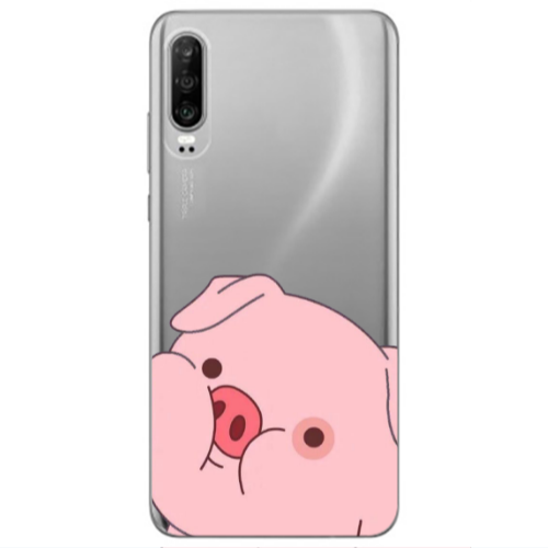 Huawei P30 Piggy 2 Transparent Silicone TPU Θήκη