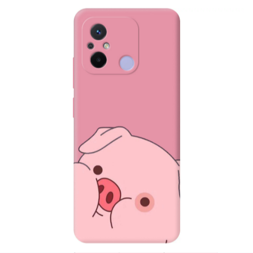 Xiaomi Redmi 12C Piggy 2 Pink Colored Silicone TPU Θήκη