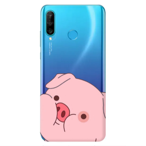 Huawei P30 Lite Piggy 2 Transparent Silicone TPU Θήκη