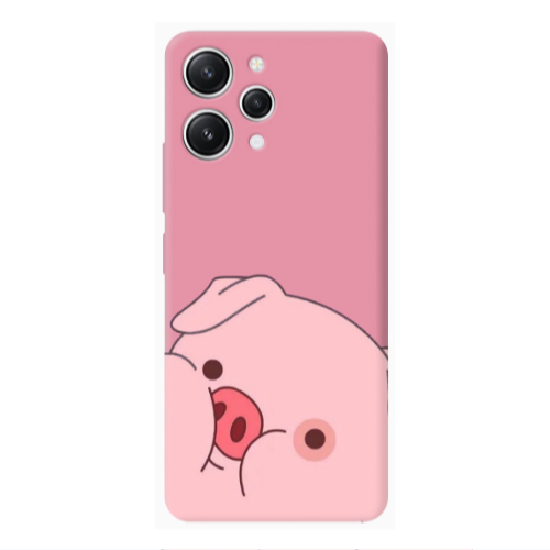Xiaomi Redmi 12 Piggy 2 Pink Colored Silicone TPU Θήκη