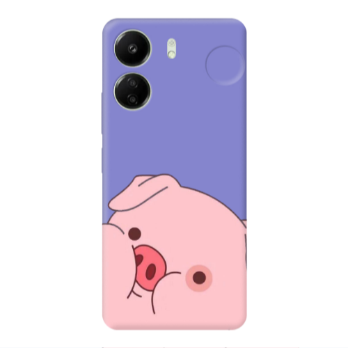 Xiaomi Redmi 13C Piggy 2 Purple Colored Silicone TPU Θήκη