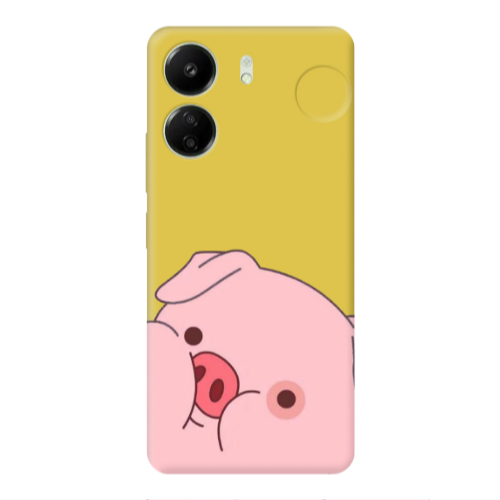 Xiaomi Redmi 13C Piggy 2 Yellow Colored Silicone TPU Θήκη