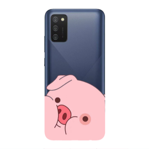 Samsung A02s Piggy 2 Transparent Silicone TPU Θήκη