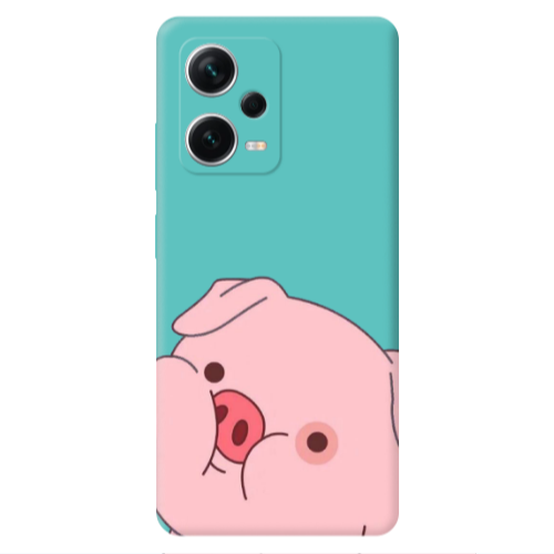 Xiaomi Poco X5 Piggy 2 Turquoise Colored Silicone TPU Θήκη