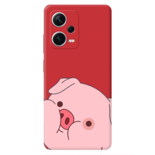 Xiaomi Poco X5 Piggy 2 Red Colored Silicone TPU Θήκη