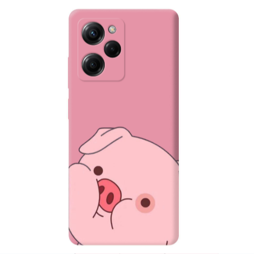 Xiaomi Poco X5 Pro Piggy 2 Pink Colored Silicone TPU Θήκη
