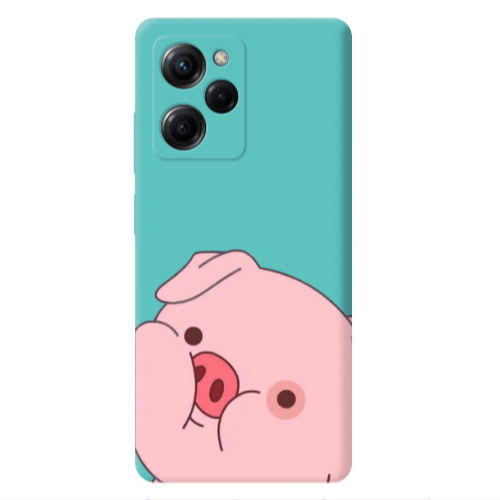 Xiaomi Poco X5 Pro Piggy 2 Turquoise Colored Silicone TPU Θήκη