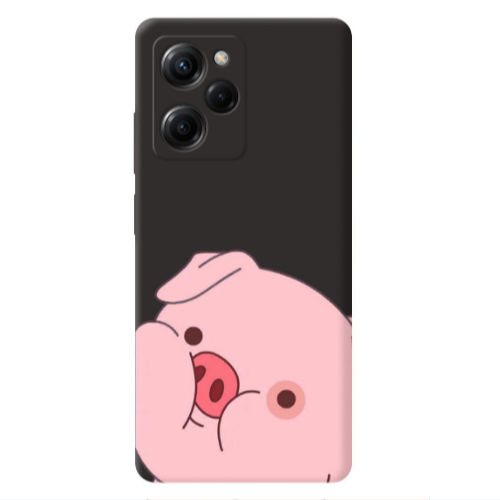 Xiaomi Poco X5 Pro Piggy 2 Black Colored Silicone TPU Θήκη