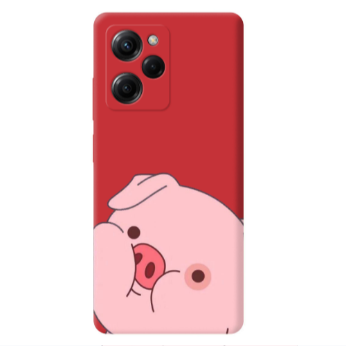 Xiaomi Poco X5 Pro Piggy 2 Red Colored Silicone TPU Θήκη