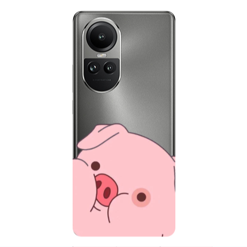 Oppo Reno10 5G Piggy 2 Transparent Silicone TPU Θήκη
