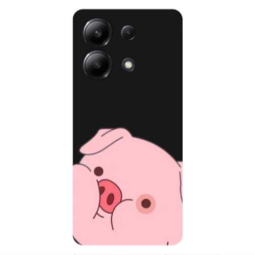 Xiaomi Redmi Note 13 4G Piggy 2 Black Colored Silicone TPU Θήκη