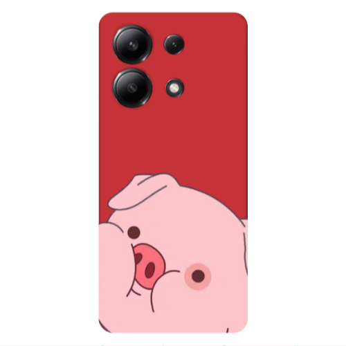 Xiaomi Redmi Note 13 4G Piggy 2 Red Colored Silicone TPU Θήκη