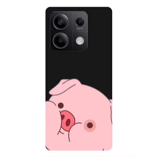 Xiaomi Redmi Note 13Pro 5G Piggy 2 Black Colored Silicone TPU Θήκη