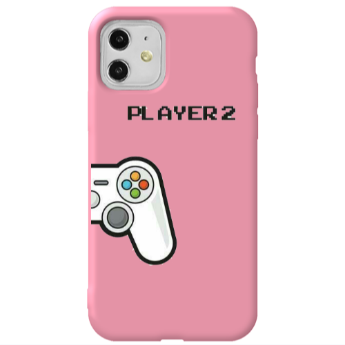 Apple iPhone 11  Player 2 Pink Colored Silicone TPU Θήκη