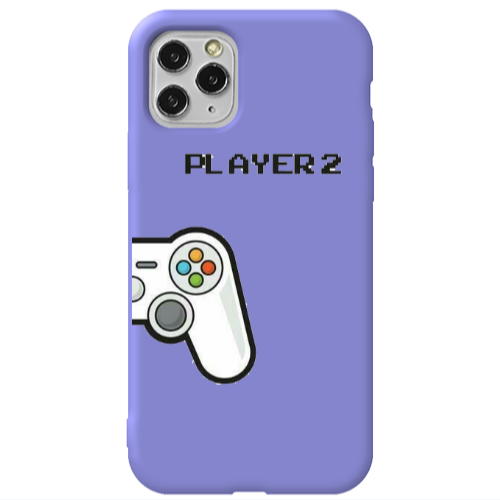 Apple iPhone 11 Pro Player 2 Purple Colored Silicone TPU Θήκη