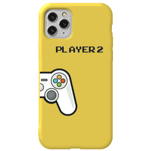 Apple iPhone 11 Pro Player 2 Yellow Colored Silicone TPU Θήκη