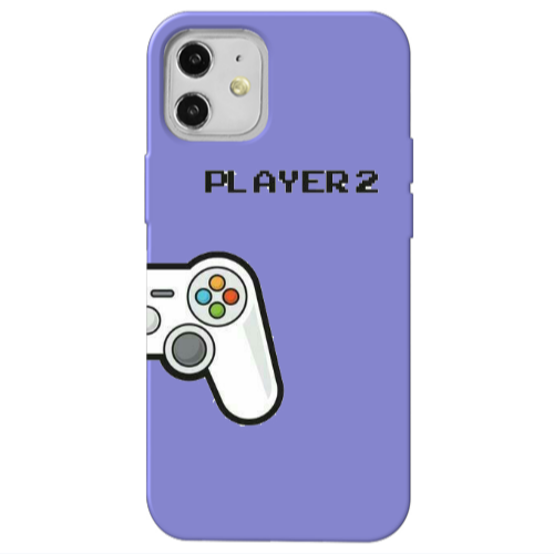 Apple iPhone 12 Player 2 Purple Colored Silicone TPU Θήκη