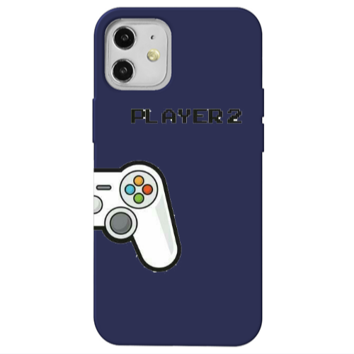 Apple iPhone 12 Player 2 Dark blue Colored Silicone TPU Θήκη