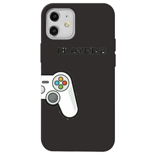 Apple iPhone 12 Player 2 Black Colored Silicone TPU Θήκη
