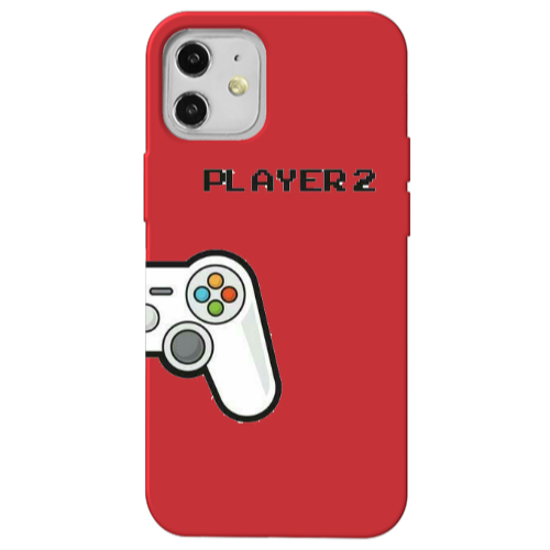Apple iPhone 12 Player 2 Red Colored Silicone TPU Θήκη