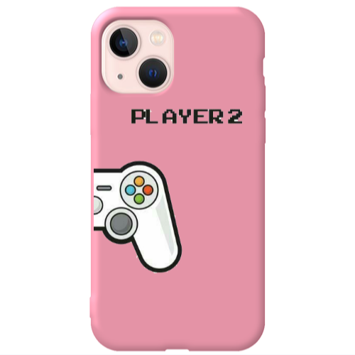 Apple iPhone 13 Player 2 Pink Colored Silicone TPU Θήκη