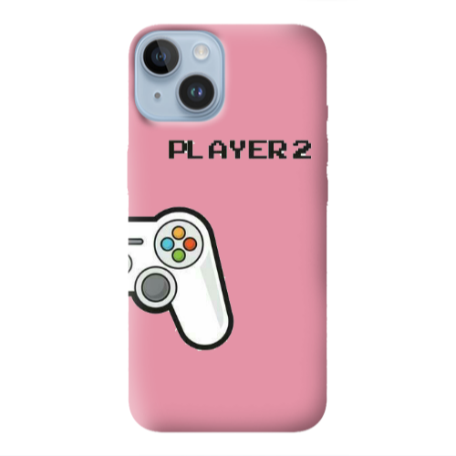 Apple iPhone 14 Plus Player 2 Pink Colored Silicone TPU Θήκη
