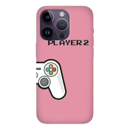 Apple iPhone 14 Pro  Player 2 Pink Colored Silicone TPU Θήκη