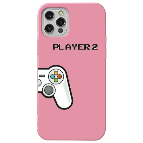 Apple iPhone 13 Pro Player 2 Pink Colored Silicone TPU Θήκη